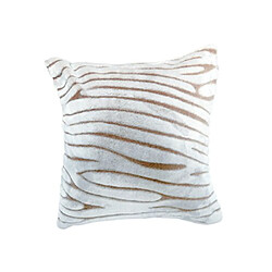 Soleil d'ocre Housse de Coussin Extra Doux 60x60 cm Savane Taupe et Blanc Polyester Ecru 60 x 60 cm