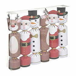 Lot de 6 Crackers Déco Noël 26cm Multicolore