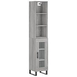 vidaXL Buffet haut Sonoma gris 34,5x34x180 cm Bois d'ingénierie