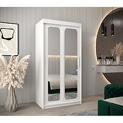 Abiks Meble Armoire PROMO T3 À Portes Coulissantes 200/100/62 2 Portes (Blanc/Blanc)