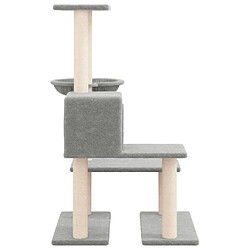 Helloshop26 Arbre à chat meuble tour grimper jouet grattage grattoir escalade plateforme avec griffoirs en sisal clair 94,5 cm gris 02_0022629