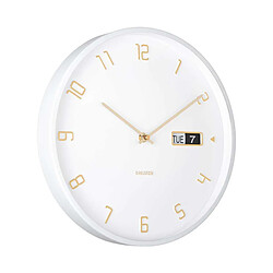 Karlsson Horloge murale en aluminium Flip blanc.