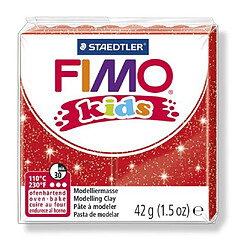 Pâte Fimo Kids 42 g Rouge pailleté 8030.212 - Fimo