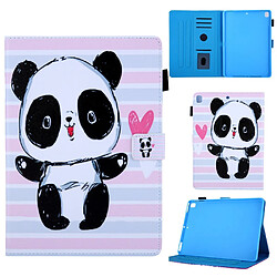 Etui en PU impression de modèle avec support et porte-cartes panda mignon pour votre Apple iPad 10.2 (2019)