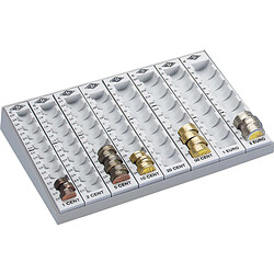 WEDO Monnayeur monobloc avec 8 rangées amovibles, gris ()