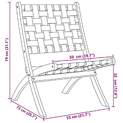 vidaXL Chaises de jardin pliantes lot de 2 bois d'acacia solide tissu pas cher