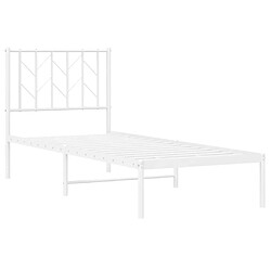 Acheter Maison Chic Cadre/structure de lit métal et tête de lit pour adulte - Lit Moderne Chambre blanc 75x190 cm -MN24918