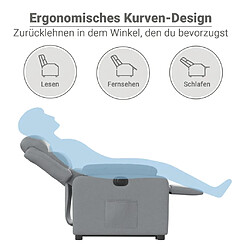 vidaXL Fauteuil inclinable électrique gris clair tissu pas cher