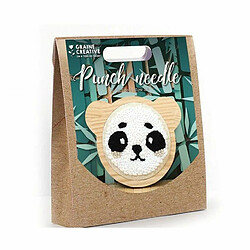 Graines Creatives 2 coffrets punch needle - Petit panda Ø 15 cm