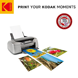 KODAK Papiers Photo Instantanés - Pack de 25 feuilles de papier photo - Format 21 x 29.7 cm (A4) - Finition brillante - 180 gsm - Compatible avec imprimantes jet d'encre" - Blanc pas cher