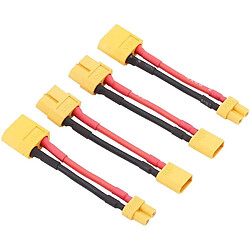 4 Pièces Câbles Adaptateurs XT30 à XT60 Mâle Femelle 5cm 16awg