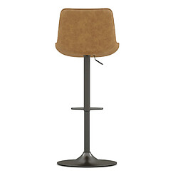 Moloo DINO-Tabouret de bar en cuir synthétique Camel-gris bronze (x2)