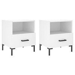 vidaXL Tables de chevet 2 pcs blanc 40x35x47,5 cm bois d’ingénierie