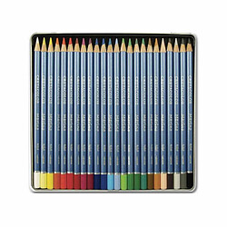 Raphael Set 24 crayons de couleur aquarellables - Boîte métal - Marino