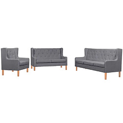 Maison Chic Ensemble de canapés 3 pcs, Canapé droit Sofa pour Salon tissu gris -GKD845122