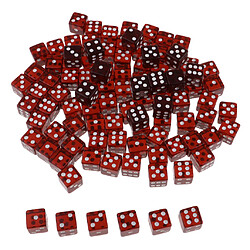 100pcs 6 dés de jeu dés 15mm dés pour jeux de société et enseignement des mathématiques Brown