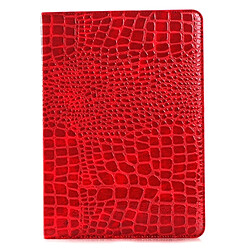 Wewoo Smart Cover rouge pour iPad Air 2 cartes et portefeuille Crocodile Texture horizontale Flip étui en cuir avec titulaire fentes