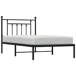 Acheter vidaXL Cadre de lit métal sans matelas avec tête de lit noir 100x190cm