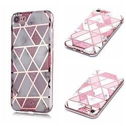 Coque en TPU motif marbre or rose imd blanc/rose pour votre Apple iPhone 8/7