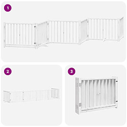 Acheter vidaXL Barrière pour chien porte pliable 6panneaux blanc bois peuplier