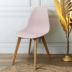 The Home Deco Factory Chaise scandinave en hëtre et polypropylène (Lot de 2) rose.