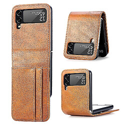 Universal Convient pour Samsung Galaxy Z Flip 3 Écran de pliage multi-cartes intégré Pu Le cuir Case de téléphone