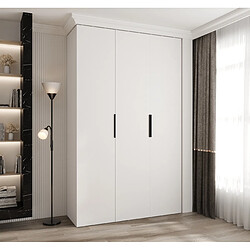 Abiks Meble Armoire à portes battantes Como 4 245,5/150/40 3 portes (blanc/noir)