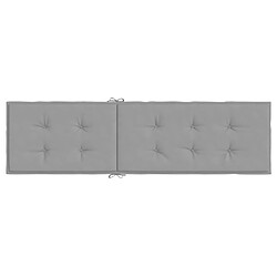 Acheter vidaXL Coussin de chaise de terrasse gris (75+105)x50x4 cm