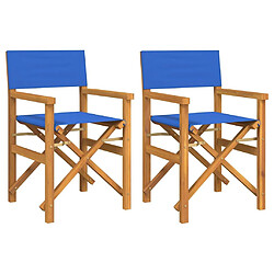 vidaXL Chaises de metteur en scène pliantes lot de 2 Bois teck massif