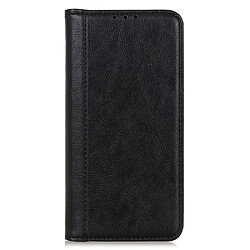 Etui en PU texture litchi, absorption magnétique noir pour votre Samsung Galaxy A03 (164.2x75.9x9.1mm)