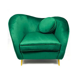 Meubler Design Legend Fauteuil Velours Pieds Métal Or - Vert