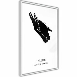 Paris Prix Affiche Murale Encadrée Zodiac Taurus I 20 x 30 cm Blanc