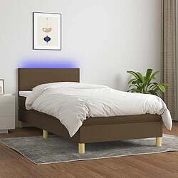 vidaXL Sommier à lattes de lit et matelas et LED Marron foncé 80x200cm