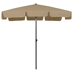 Helloshop26 Parasol de plage 200 x 125 cm taupe 02_0008406