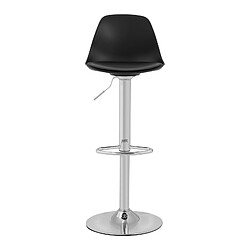 Helloshop26 Lot de 4 tabourets de bar avec dossier socle chromé noir 14_0003746 pas cher