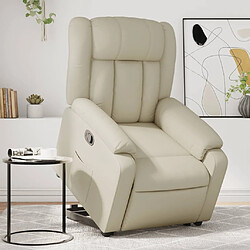 Maison Chic Fauteuil Relax pour salon, Fauteuil inclinable Crème Similicuir -GKD86037