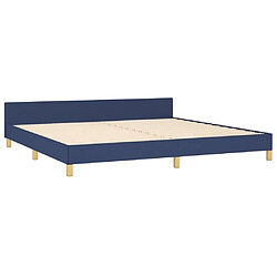 Maison Chic Cadre/structure de lit avec tête de lit pour adulte - Lit Moderne Chambre Bleu 200 x 200 cm Tissu -MN40166 pas cher