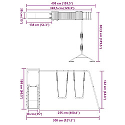 vidaXL Aire de jeux d'extérieur bois de pin imprégné pas cher