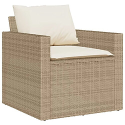 Avis vidaXL Salon de jardin avec coussins 4 pcs beige résine tressée