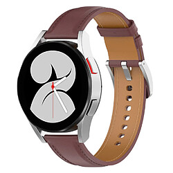 Bracelet en cuir véritable marron foncé pour votre Samsung Galaxy Watch4 40mm/44mm/Galaxy Watch3 41mm/Galaxy Watch Active2 40mm/44mm/Huawei/Garmin Smart Watch 20mm