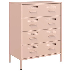 vidaXL Buffet rose 68x39x89 cm acier