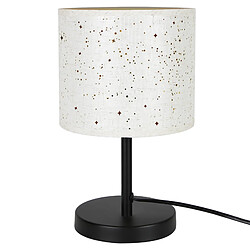 NETTLIFE Lampe de table style maison de campagne lampe de chevet en tissu - douille E27 lampe de table vintage salon design étoile abat-jour rétro lampe de chevet blanche