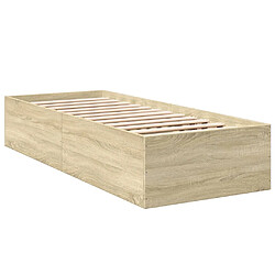 Vidaxl Cadre de lit chêne sonoma 90x190 cm bois d'ingénierie