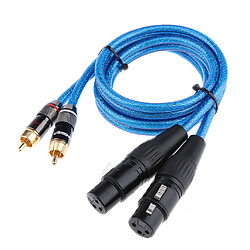 Acheter 2 XLR femelle à 2 RCA mâle câble audio HIFI pour amplificateur mélangeur 1m