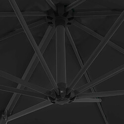 Helloshop26 Parasol déporté avec mât en acier inclinaison et rotation sur 360 degrés 250 x 250 cm noir 02_0008473 pas cher