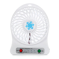 (blanc) Ventilateur De Refroidissement Ventilateur de Lumière LED Rechargeable Portable Mini Ventilateur de Bureau