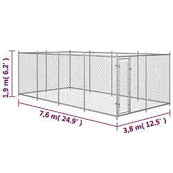 Acheter vidaXL Chenil extérieur pour chiens 7,6 x 3,8 x 1,9 m