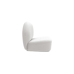 Acheter ICONIK INTERIOR Fauteuil design En Bouclette Fausse Fourrure Tapissée - Boucles Blanches - Loraine Blanc