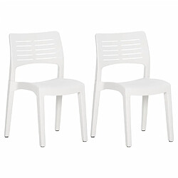 Maison Chic Lot de 2 Chaises de jardin,Fauteuil d'extérieur Blanc Polypropylène -MN13061