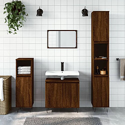 Maison Chic Armoire de bain,Meuble de rangement de salle de bain,Meuble haut chêne marron 58x33x60 cm bois d'ingénierie -GKD689502